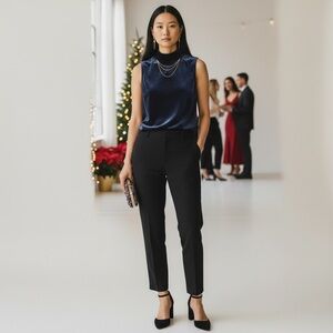 ✨NWT J.Crew | Velvet Mockneck Sleeveless Top | Navy | Size Medium | New with tag